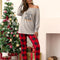 Hot Sale Christmas Plaid Printed Pajamas and Home Service Suits